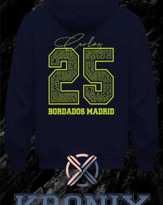 Detalle de diseño para una sudadera de instituto