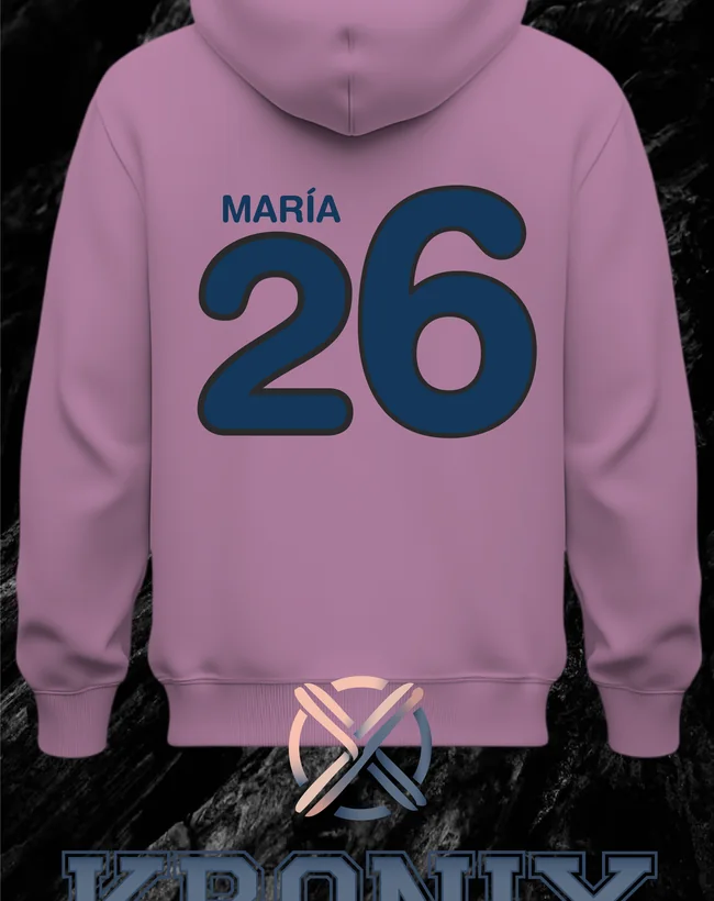 Detalle de personalización para sudaderas para 4º eso