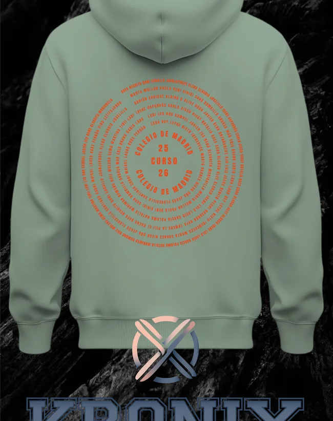 Sudadera de curso con composición de grupo