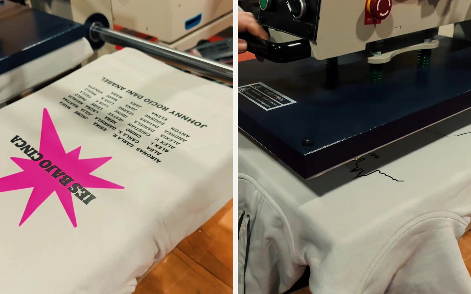 Detalle real del proyecto de instituto durante la personalización en taller