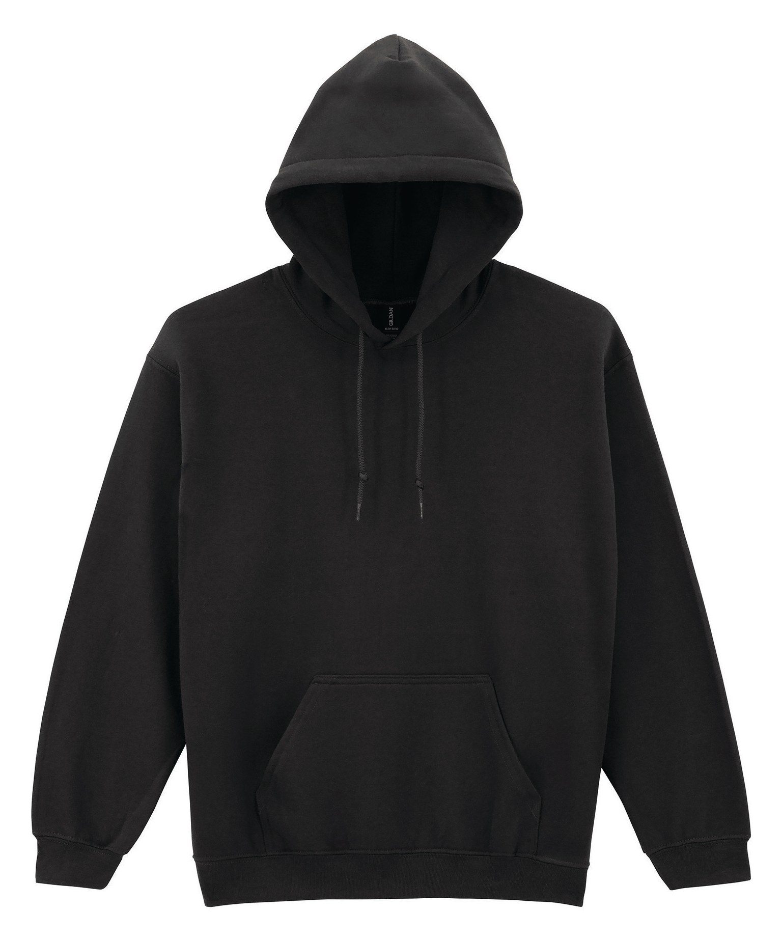 Gildan 18500 Heavy Blend real en color Black, vista frontal