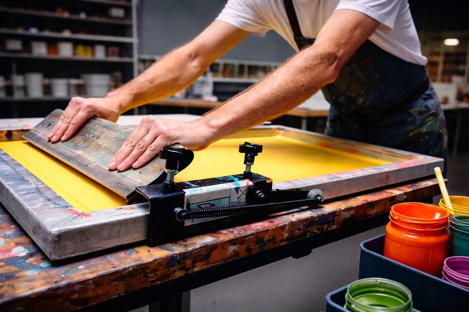 Preparación de serigrafía en taller como alternativa para pedidos de varias unidades